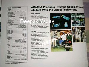 Yamaha RX100 Original Brochure From 1987