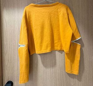 Golden Ease Zipped Crop Top