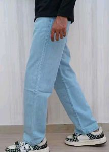 Light Blue Straight Leg Jeans