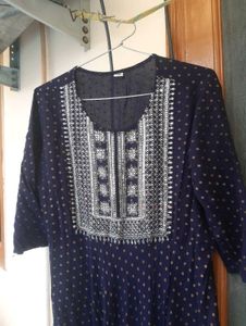 Festive navy blue sequin anarkali 💕