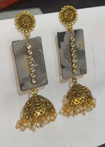 Grey Long Earrings