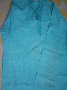 Sky Blue Cotton Kurta