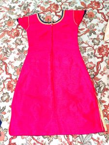 Pink Embroidered Kurti With Patiyala Pant
