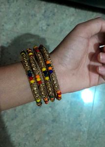 Multicoloured Bangel Set With Gold Plated ✨️