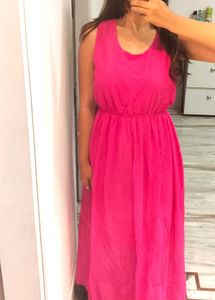 Stylish Fuschia Pink Gown Dress