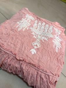 Pink Embroidered Boho Dress