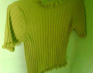 Lime Ruffle Knit Top