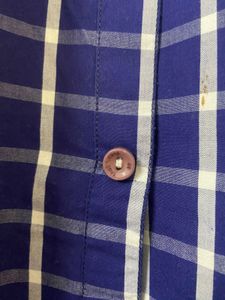 Blue Plaid Button-Down Shirt