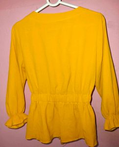 Yellow Button-Up Top