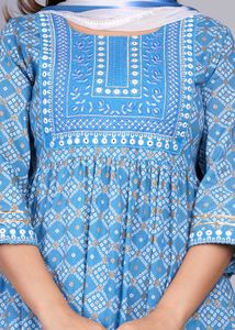 Beautiful Nyra Cut Kurti Pant Dupatta Set