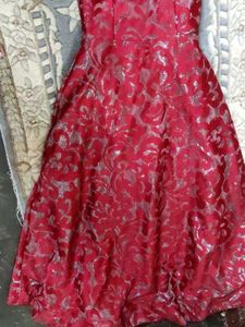 Elegant Red &amp; Silver Party Dress