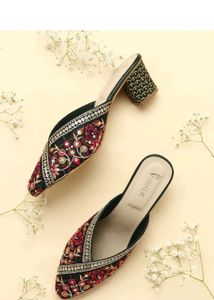 V Walk Floral Block Heel - Ethnic