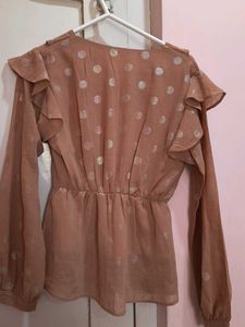 Ruffled Polka Dot Top(M)