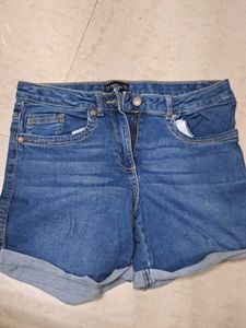 White Eyelet Top &amp; Denim Shorts
