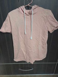 Peach Top With Attached Cap