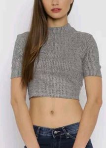 Grey Crop Top