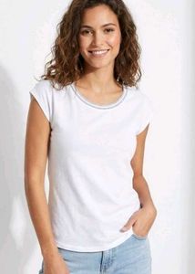new women White T-Shirt