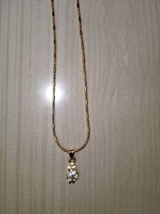 Gold Tone Crystal Pendant Necklace