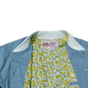 Vintage Sky Blue Varsity Bomber Jacket