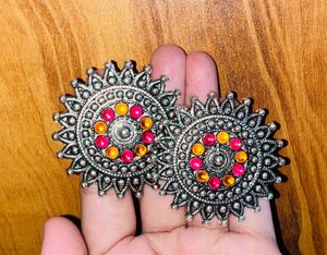 Pack Of 2 Boho Chic Stud Earrings