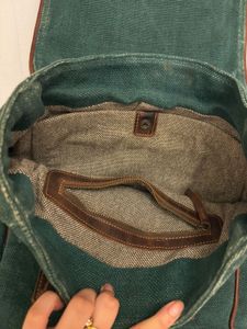 Green Canvas Laptop Backpack