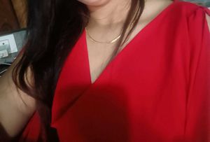 Red Cowl Neck Blouse