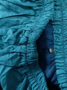 Teal Silk Blend Pants