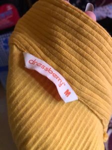 Yellow Ribbed Polo Shirt