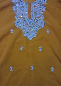 Elegant Mustard Embroidered Kurta