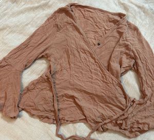 Rose Pink Wrap Top