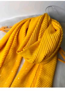 Golden Yellow Pleated Scarf