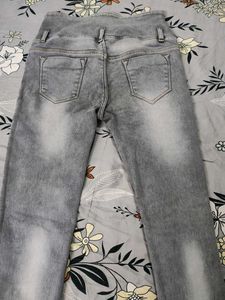 Grey Wash High Waist Jeans