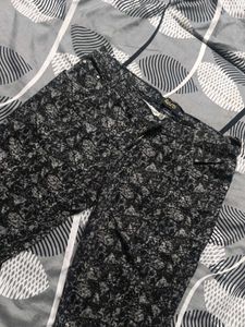 Printed Black &amp; Gray Pants
