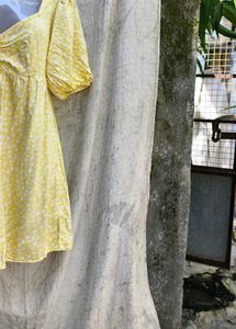 Yellow Floral Mini Dress