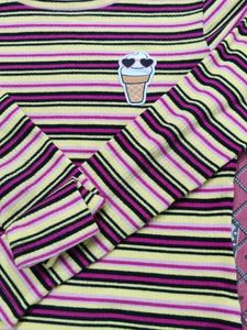 Striped Tee w/ Ice Cream Patch