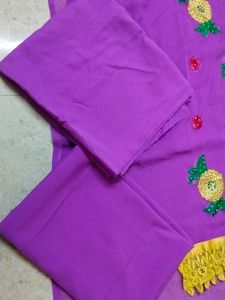 Embroidered Georgette Dress With Astar
