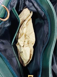 New Classy Green And Beige Handbag