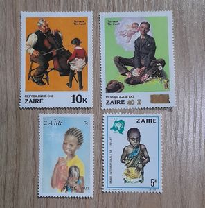 Set Of 4 Zaire Stamps