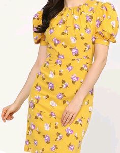 Tokyo Talkies Yellow Floral Sheath Dress