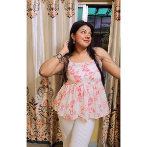 Floral Peplum Tank Top