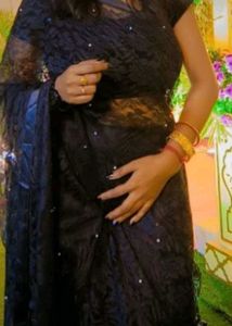 Black saree new totally,