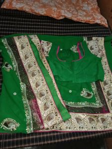 Green Embellished Saree