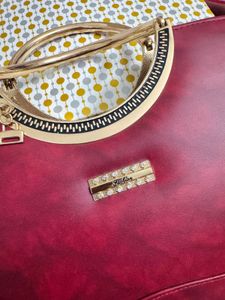 Burgundy Circle Handle Bag