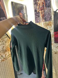 Green Mock Neck Top