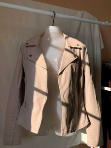Beige leather Jacket