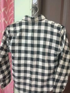Black &amp; White Plaid Flannel Shirt