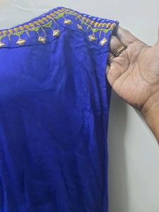 Blue Embroidered Maxi Dress