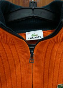 Lacoste Orange Knit Cardigan
