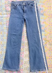 Blue Denim Flared Jeans