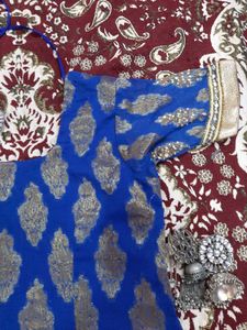 Royal Blue Colour Heavy Diamond Work Suit